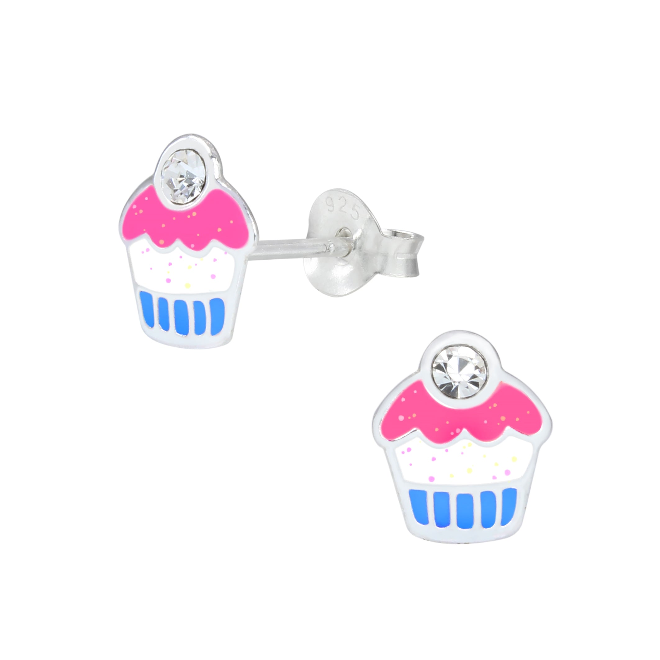 Bidstrup Sølv Børne ørering med Glimmer Cupcake  10000643