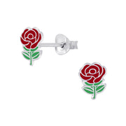 Bidstrup sølv børne ørering med rose 10007983
