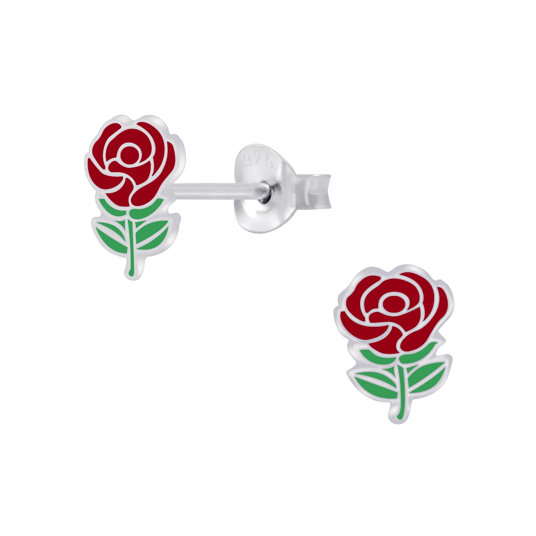 Bidstrup sølv børne ørering med rose 10007983