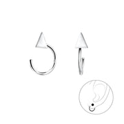 Bidstrup Sølv Ear Huggers med Trekant 4mm