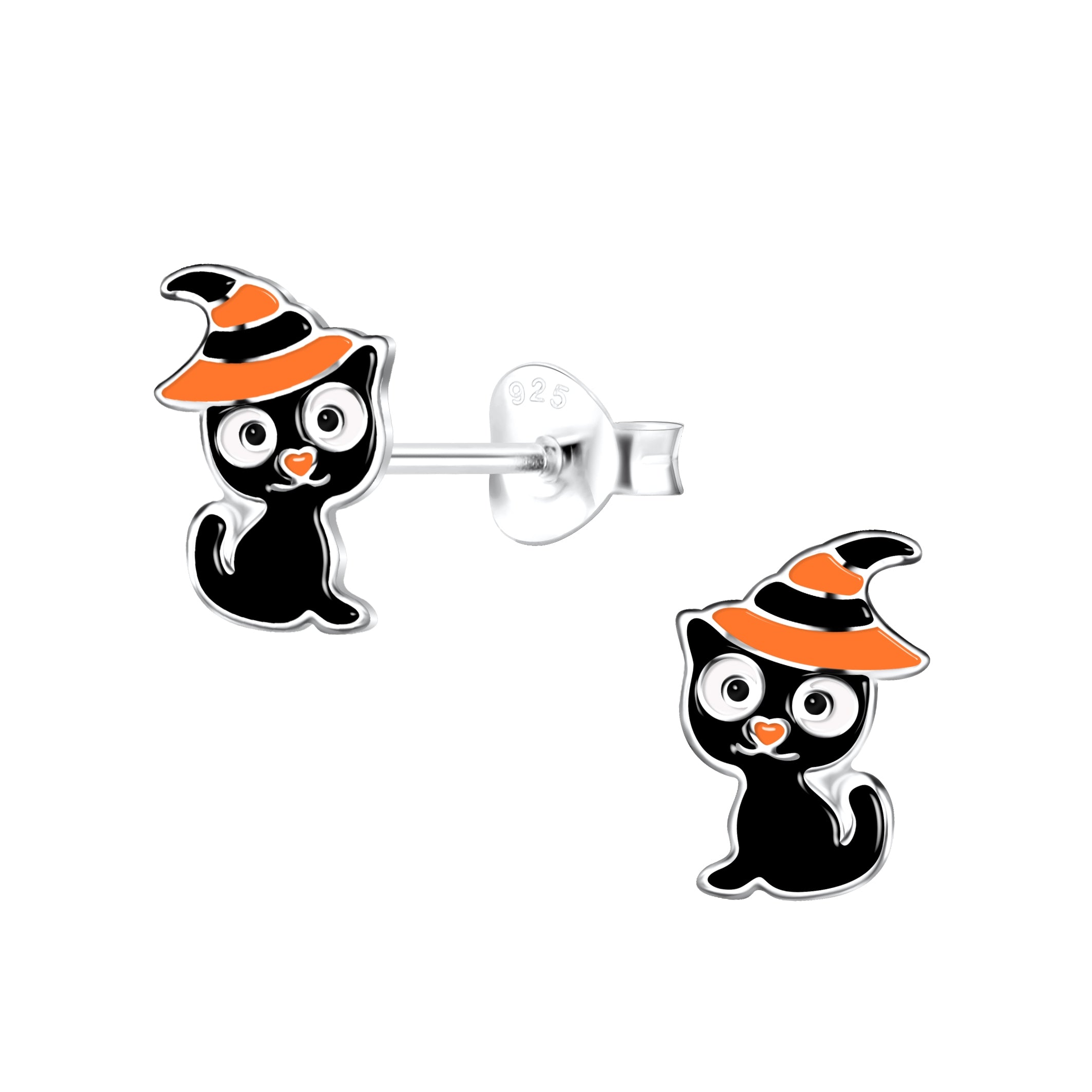 Bidstrup Sølv Børne Ørering med Halloween Kat 10027548