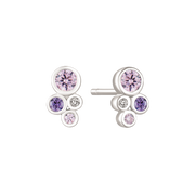 Støvring Design Sølv Ørestik med Lilla, Pink og Hvide Zirkonia 10237052