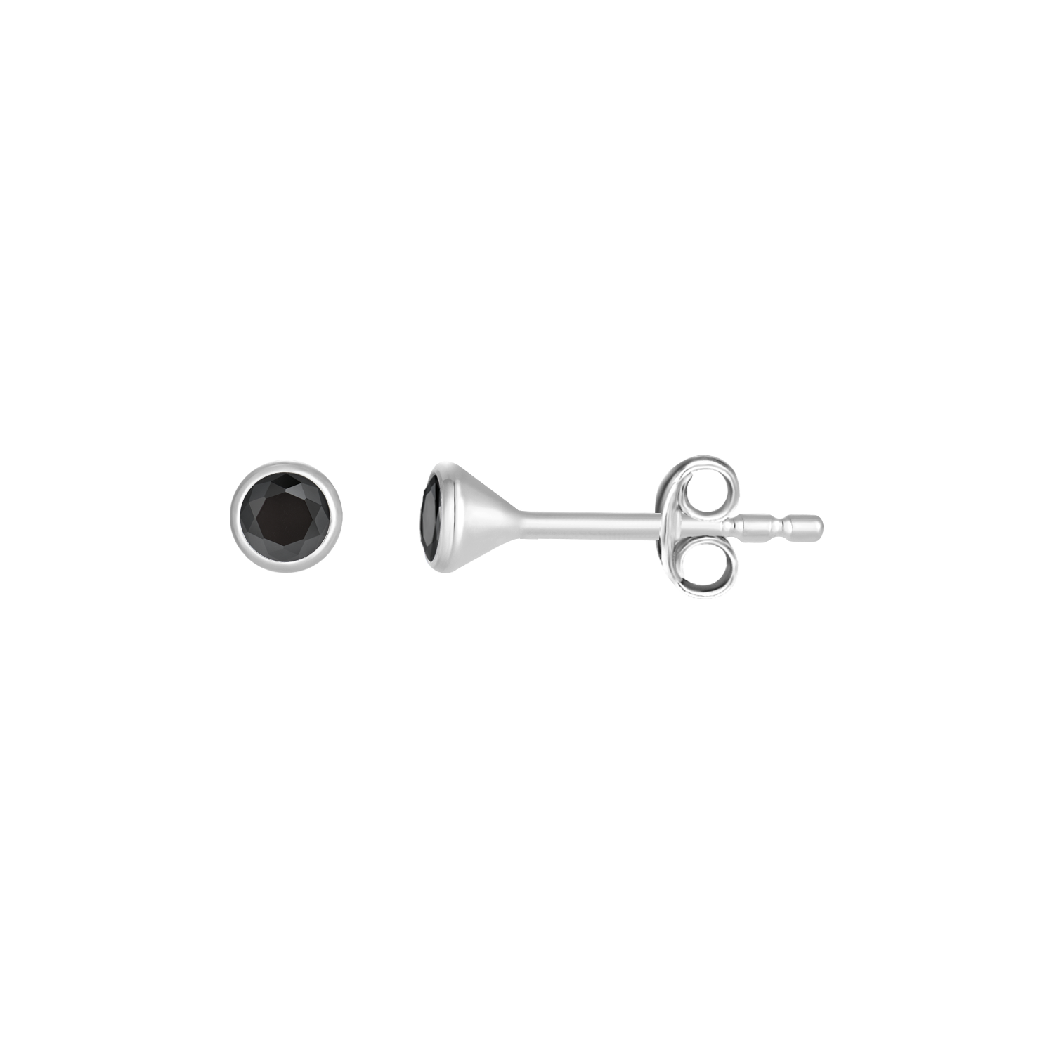 Støvring Design Sølv Ørestik med 3mm Sort Zirkonia 10248830