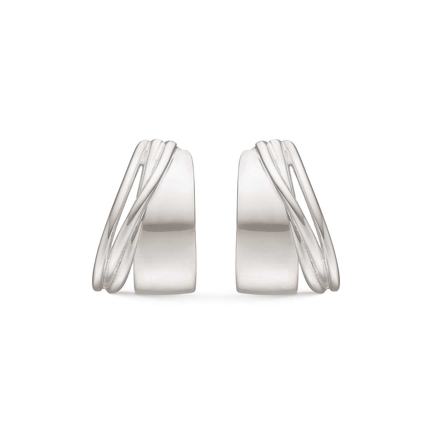 Støvring Design Rhodineret Sølv Ørestik med Flette Detaljer 10254024