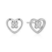 Støvring Design Sølv hjerteørestik med zirkonia 10262669
