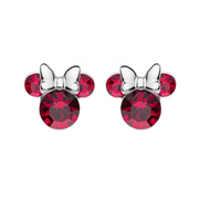 Disney Minnie Mouse Ørestik i Sølv med Rød Zirkonia Sten 10333008