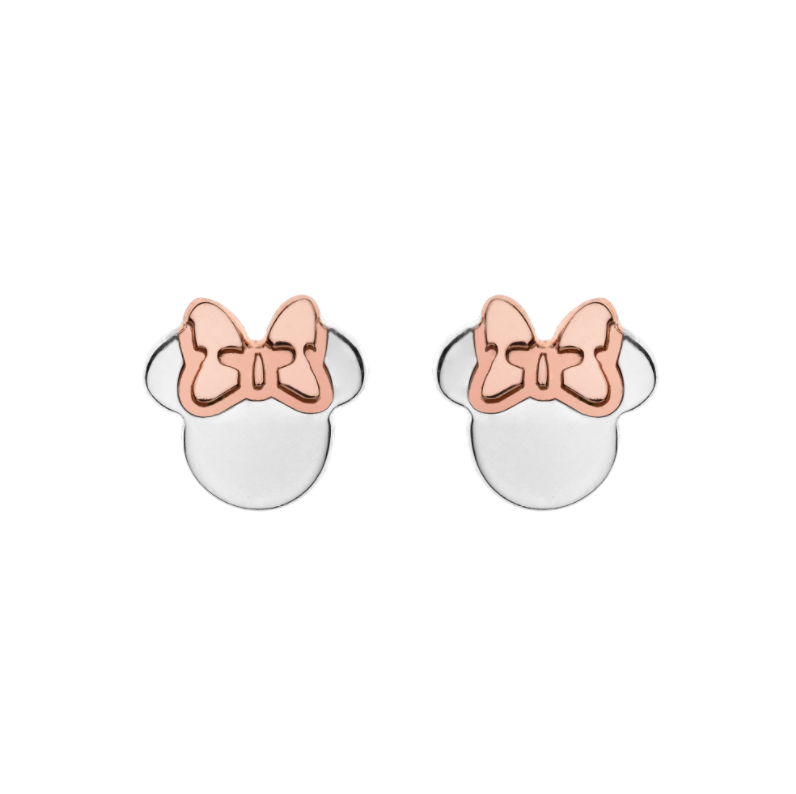 Disney Minnie Mouse Ørestik i Sølv med Rosa Sløjfe 10333994