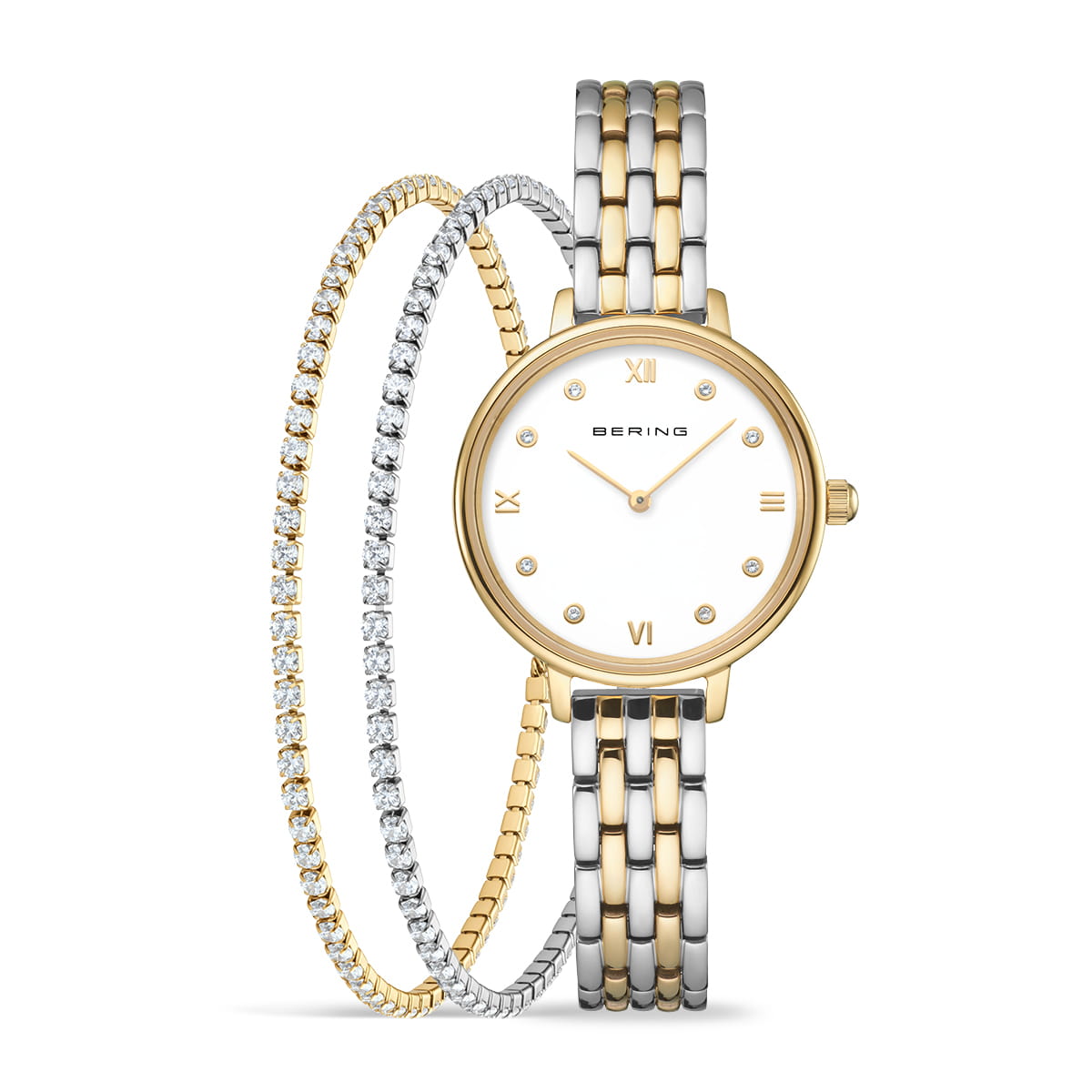 Bering Classic dameur i sæt med 2 armbånde 11028-714-GWP
