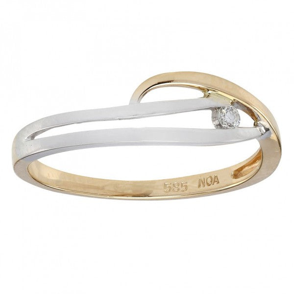 Nordahl Andersen 14kt hvidguld og guld ring med Diamant 116 201BR5