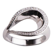 Siersbøl Rhodineret Sølv Ring med Zirkonia 116 021CZ9