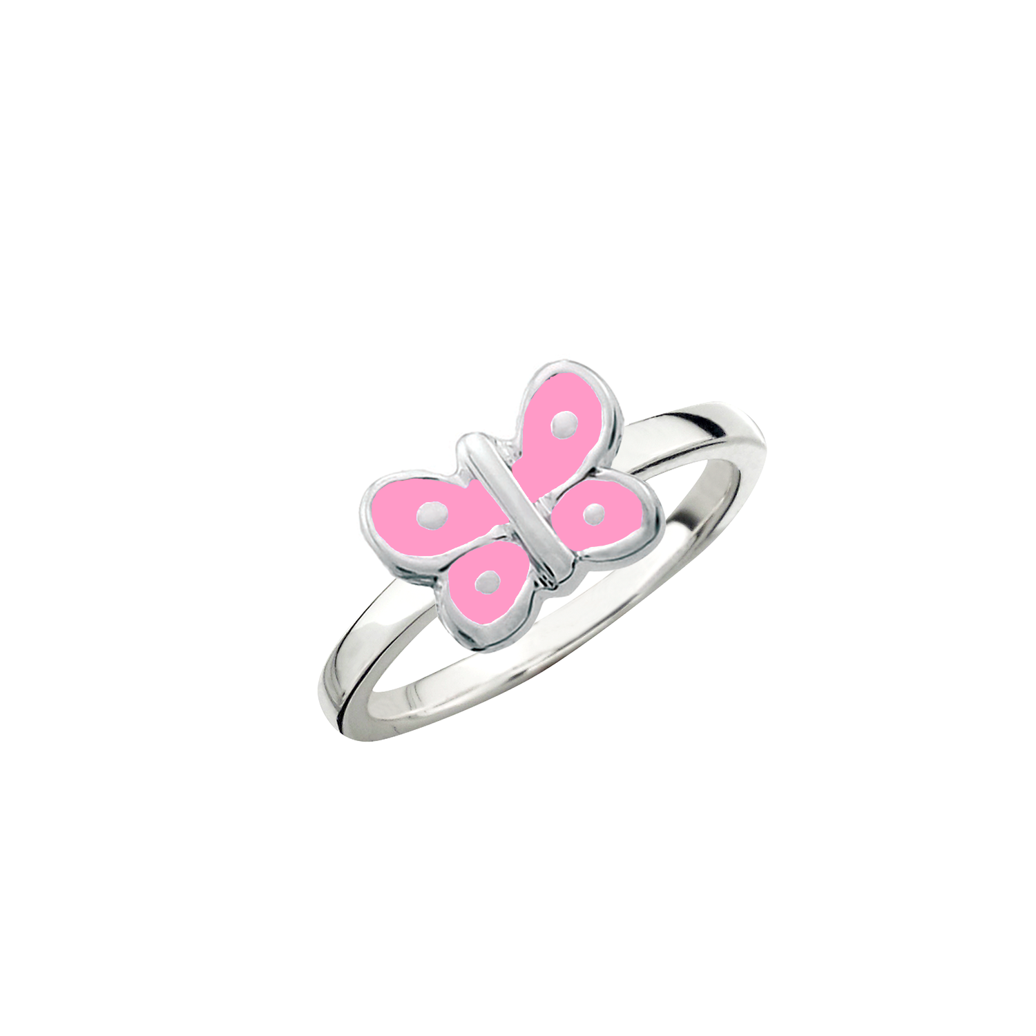 SmykkeLine Sommerfugl Ring i Pink Emalje 12223303