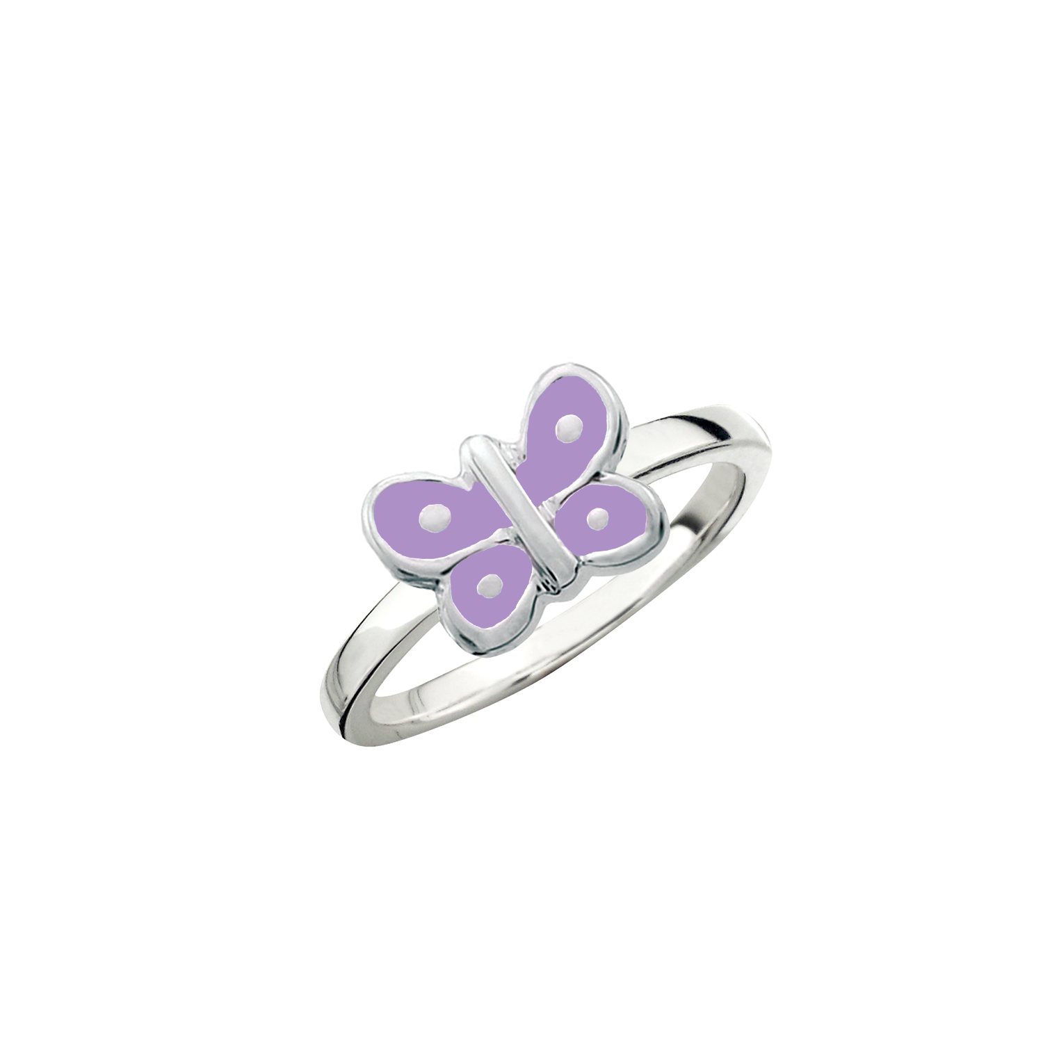 SmykkeLine Sommerfugl Ring i Lilla Emalje 12223403