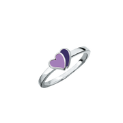 SmykkeLine Double Hjerte Ring i Lilla Emalje 12223415