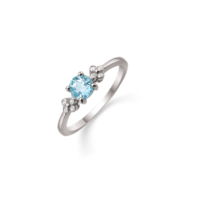 Støvring Design Sølv Ring med Zirkonia og Topas 12223609