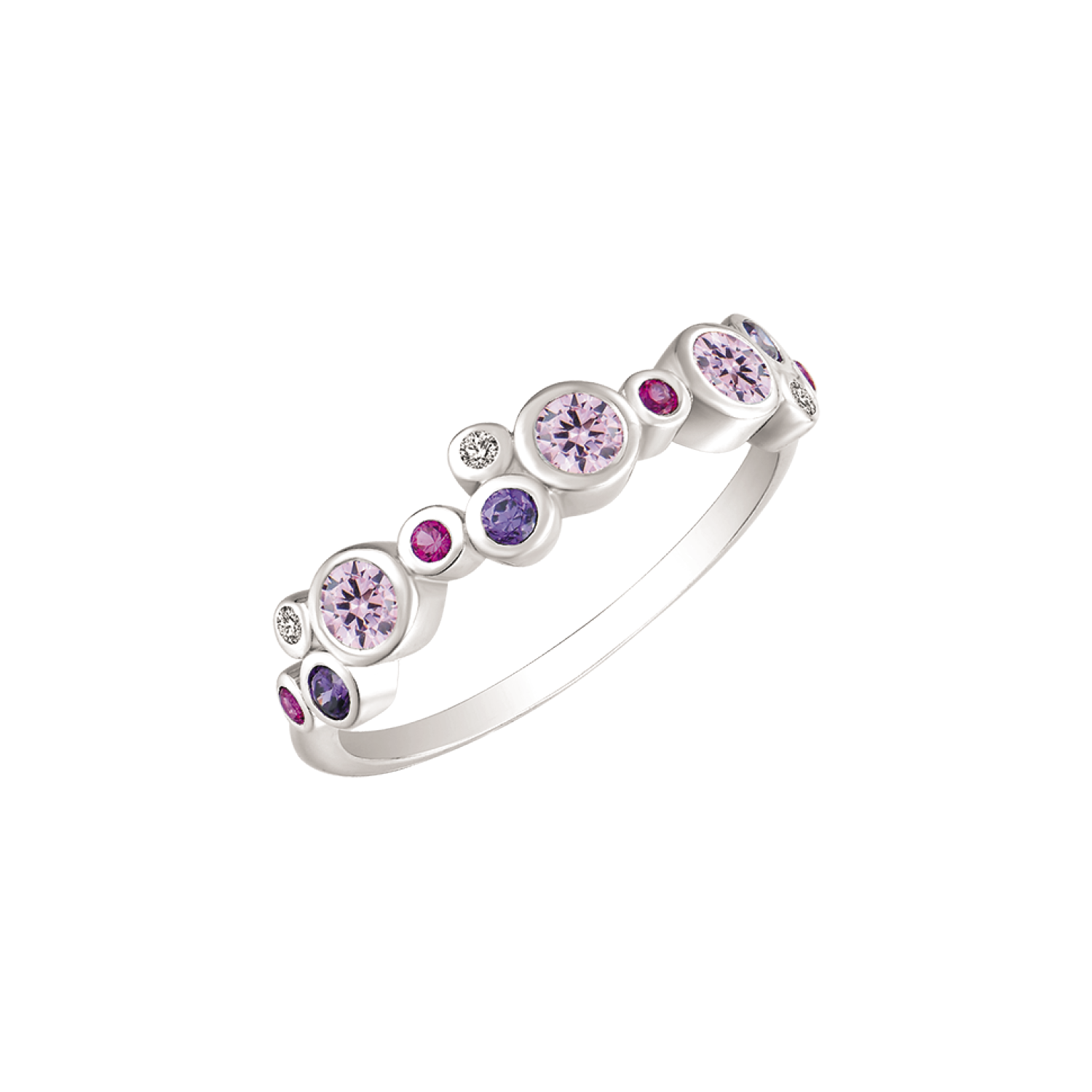 Støvring Design Sølv Ring med Rød, Pink, Lilla og Hvide Zirkonia 12237052