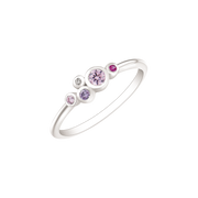 Støvring Design Sølv Ring med Rød, Pink, Lilla og Hvid Zirkonia 12237952