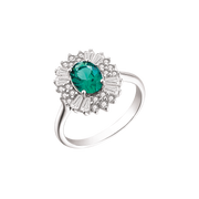 Støvring Design Sølv Ring med Syntetisk Smaragd og Zirkonia 12249065