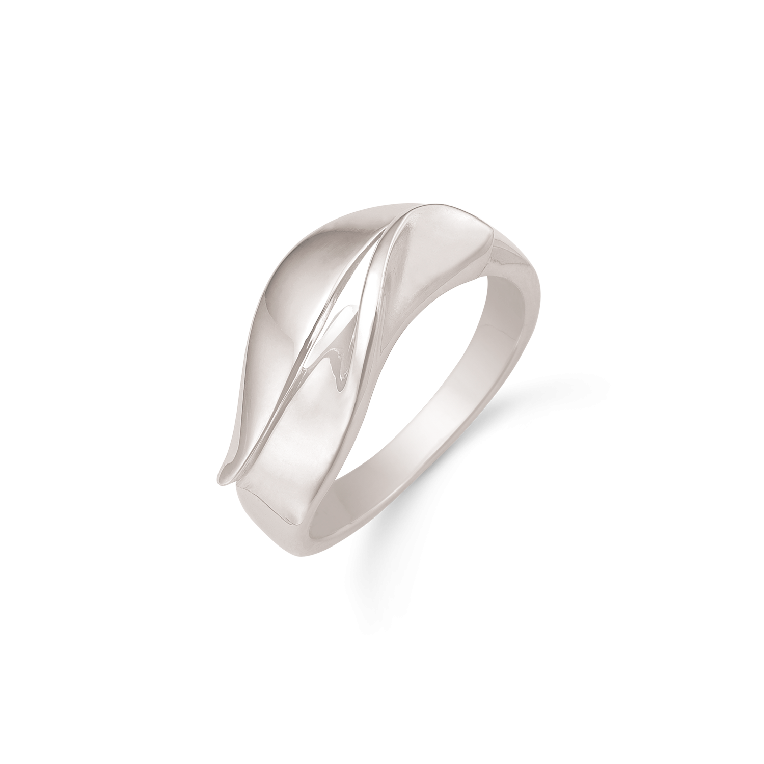 Støvring Design Rhodineret Sølv Ring med Blad 12254009