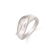 Støvring Design Rhodineret Sølv Ring med Blad 12254009