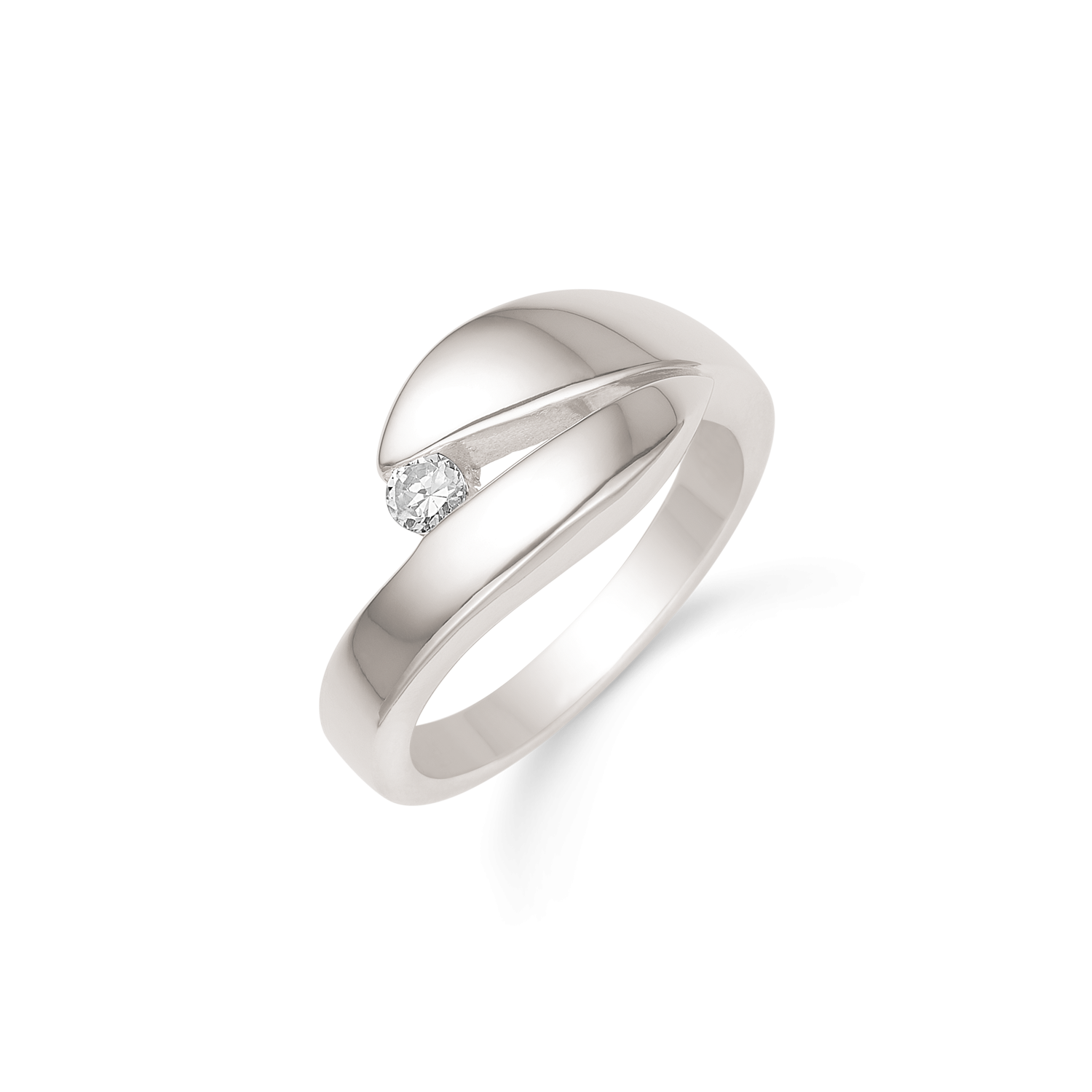 Støvring Design Rhodineret Sølv Ring med Zirkonia 12254022