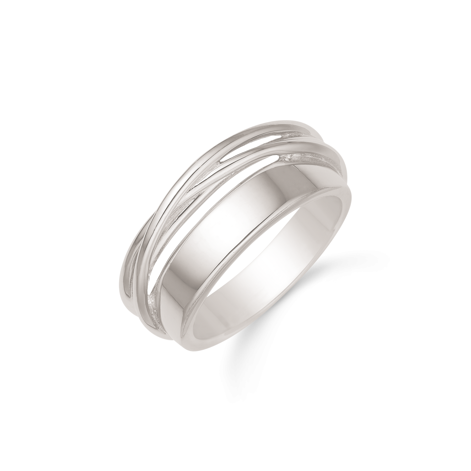 Støvring Design Rhodineret Sølv Ring med Flettet Detaljer 12254024