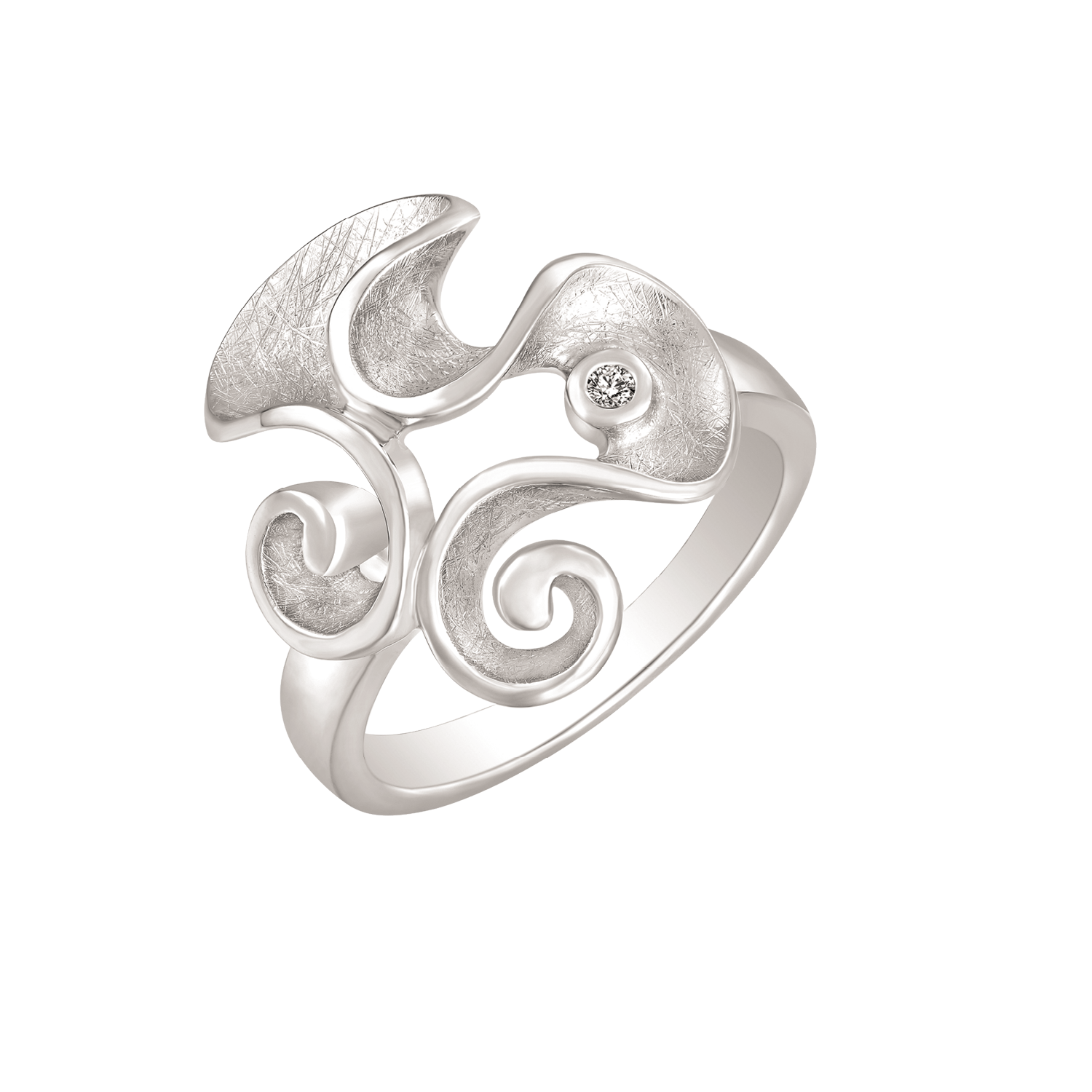 Støvring Design Sølv Ring med Mat Krøllet Design 12254031
