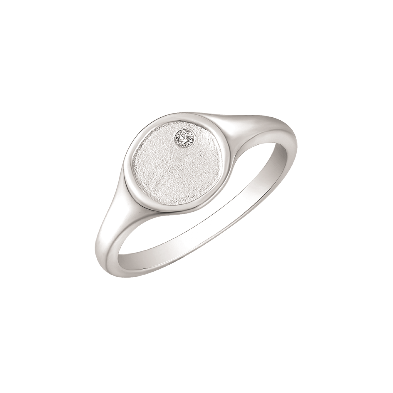 Støvring Design Sølv Ring med Mat Overflade og Zirkonia 12323031