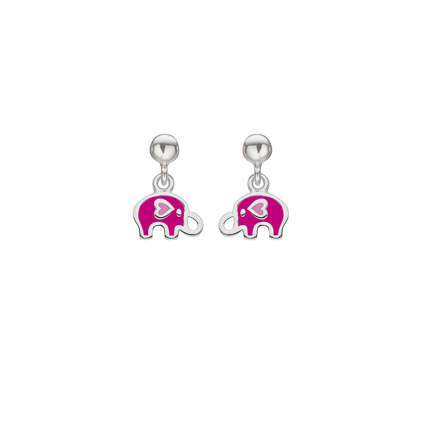 SmykkeLine Elefant Ørestik med Hæng i Pink 13223316