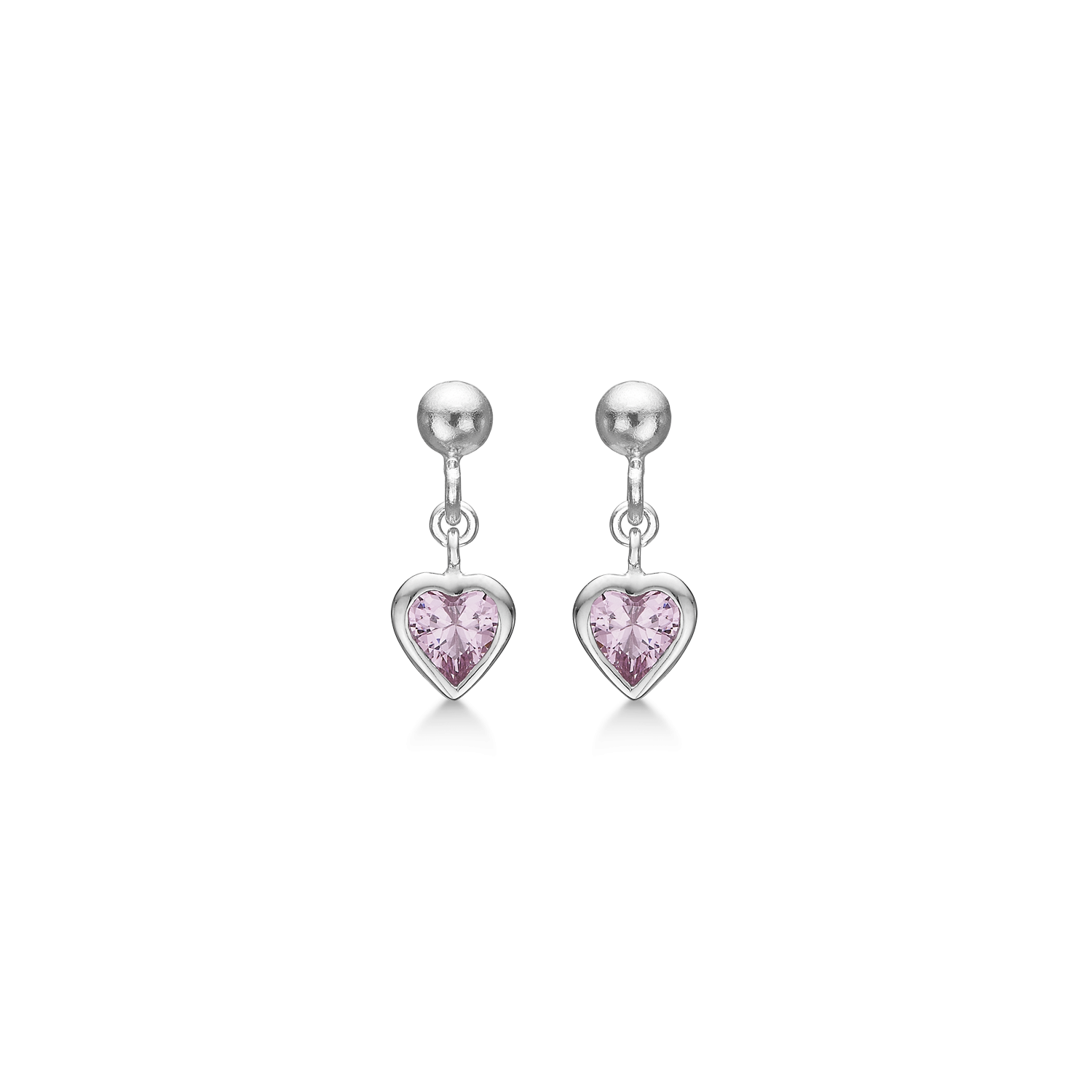 Støvring Design Sølv Ørehæng med Pink Hjerteformet Safir 13239980