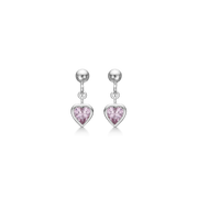 Støvring Design Sølv Ørehæng med Pink Hjerteformet Safir 13239980