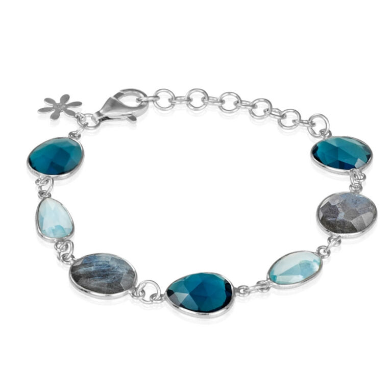 Susanne Friis Bjørner Armbånd med London Blå Krystal, Topas og Labradorit 1419-1-542