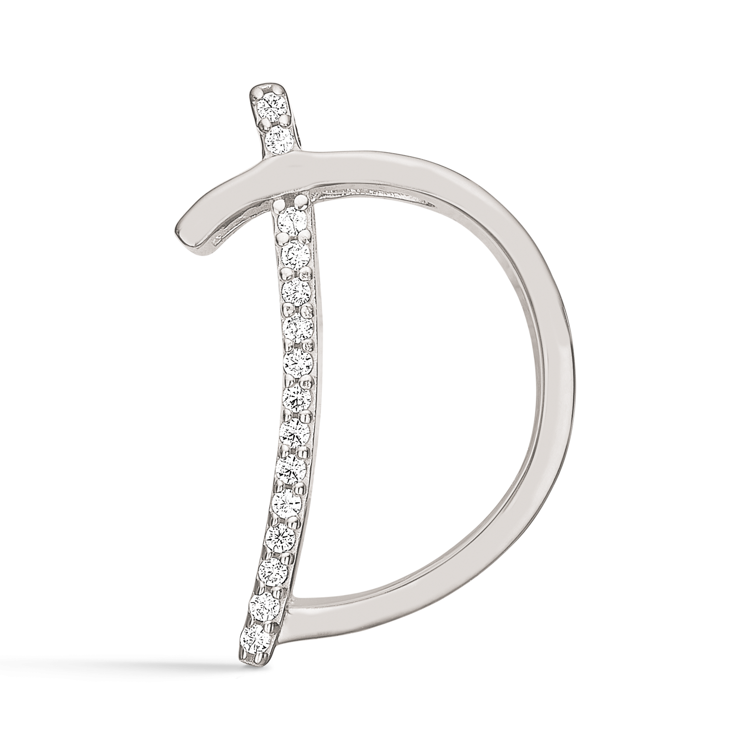 Støvring Design Sølv Bogstav D Vedhæng med Zirkonia 14337D