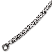 Støvring Design Sølv sort rhodineret flad kongekæde i 21cm 15163964