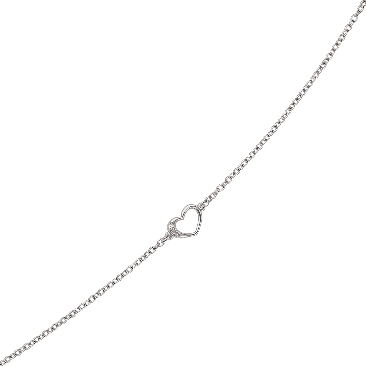 Støvring Design Rhodineret Sølv Armbånd med "Love" Hjerte 15190769