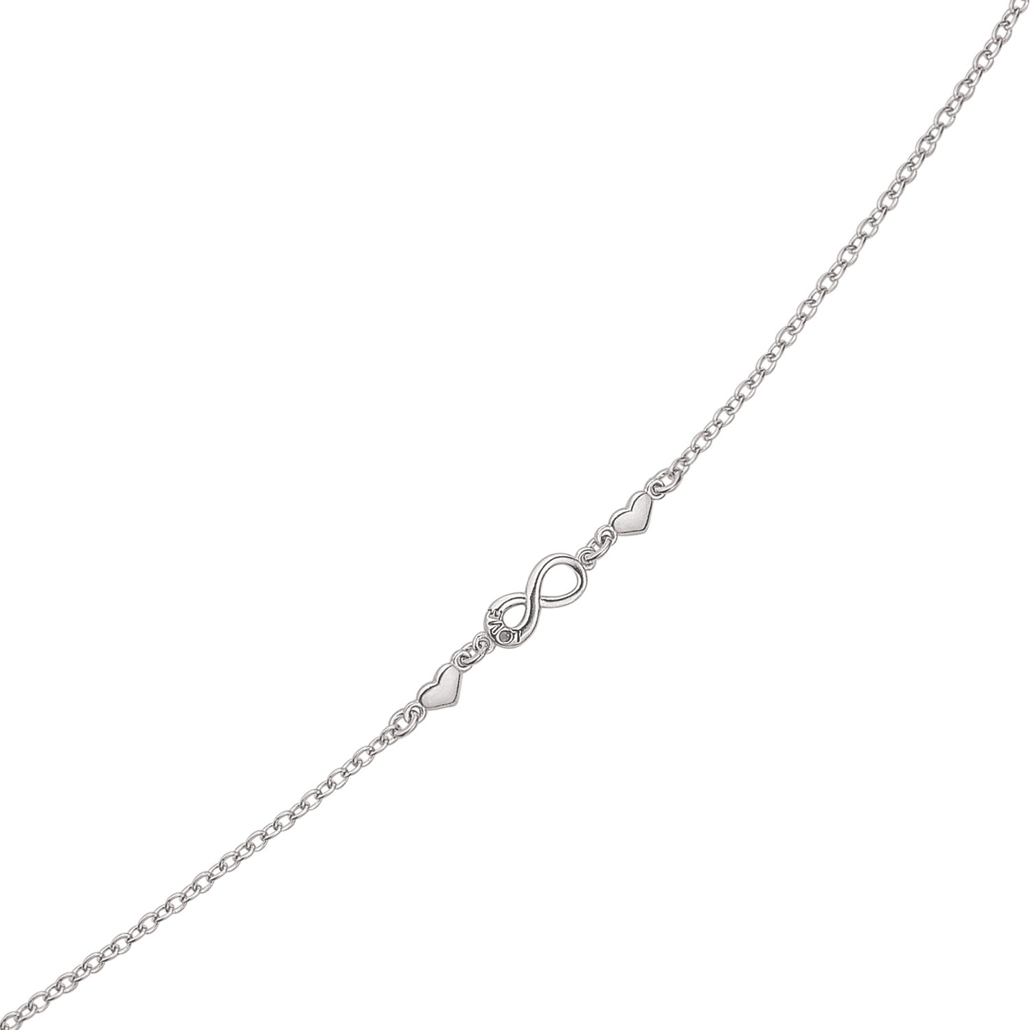 Støvring Design Rhodineret Sølv Armbånd med Evighedstegn og Hjerter 15190770
