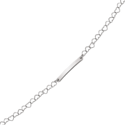 Støvring Design Sølv hjerte armbånd med plade 17+4cm 15190776