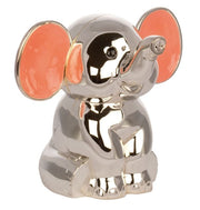 Forkromet Sparebøsse med Elefant med Pink Ører 92015286202