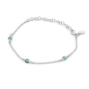 Susanne Friis Bjørner Armbånd med 5mm London Blå Krystaller 1585-1-174