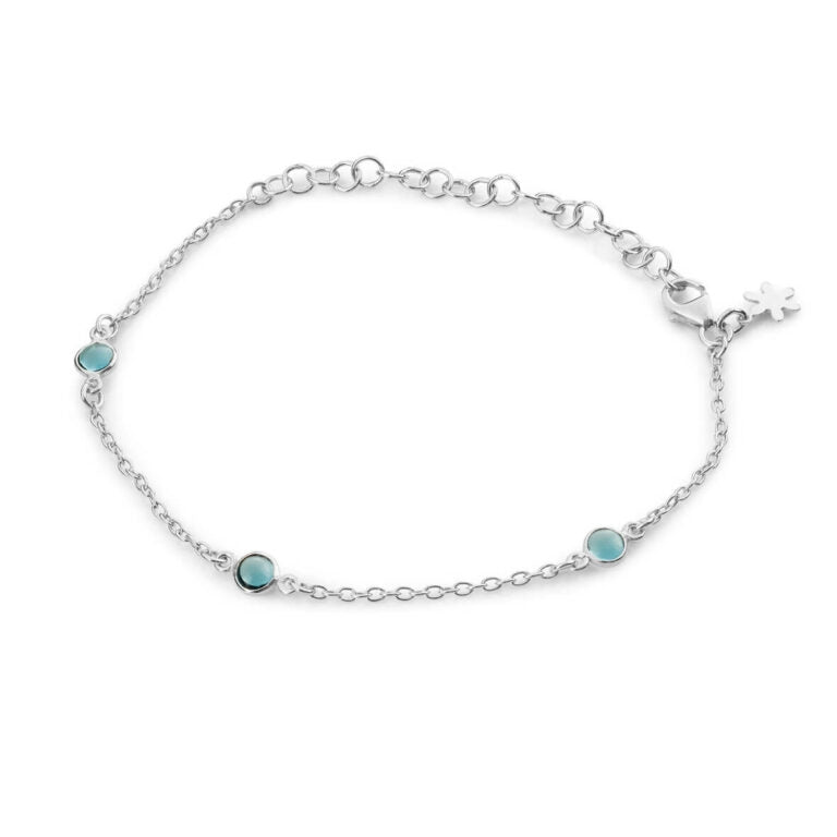 Susanne Friis Bjørner Armbånd med 5mm London Blå Krystaller 1585-1-174