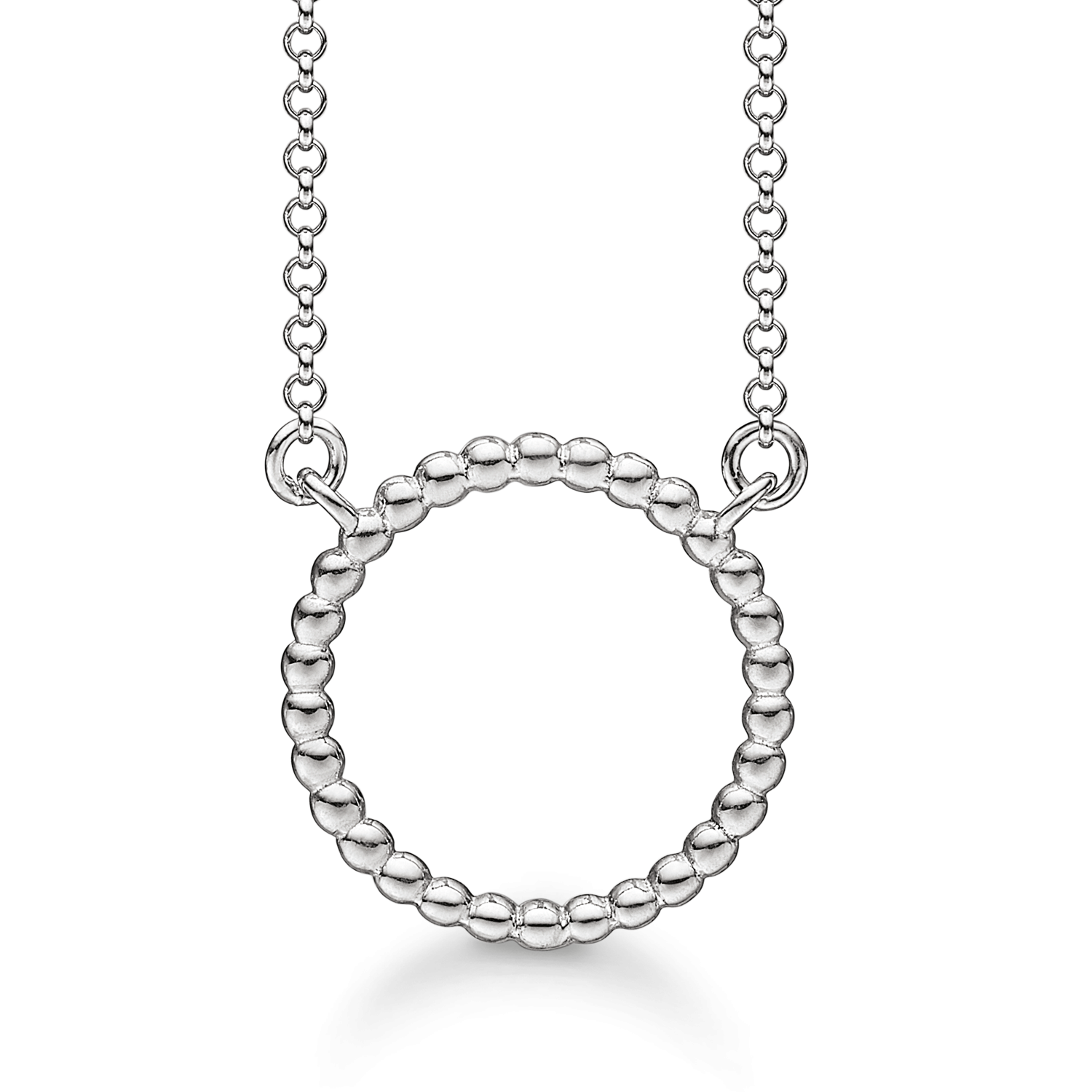 Støvring Design Lang Rhodineret Sølv Prikket Cirkel Collier 16190063