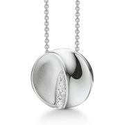 Støvring Design Sølv collier med rund vedhæng 16223536