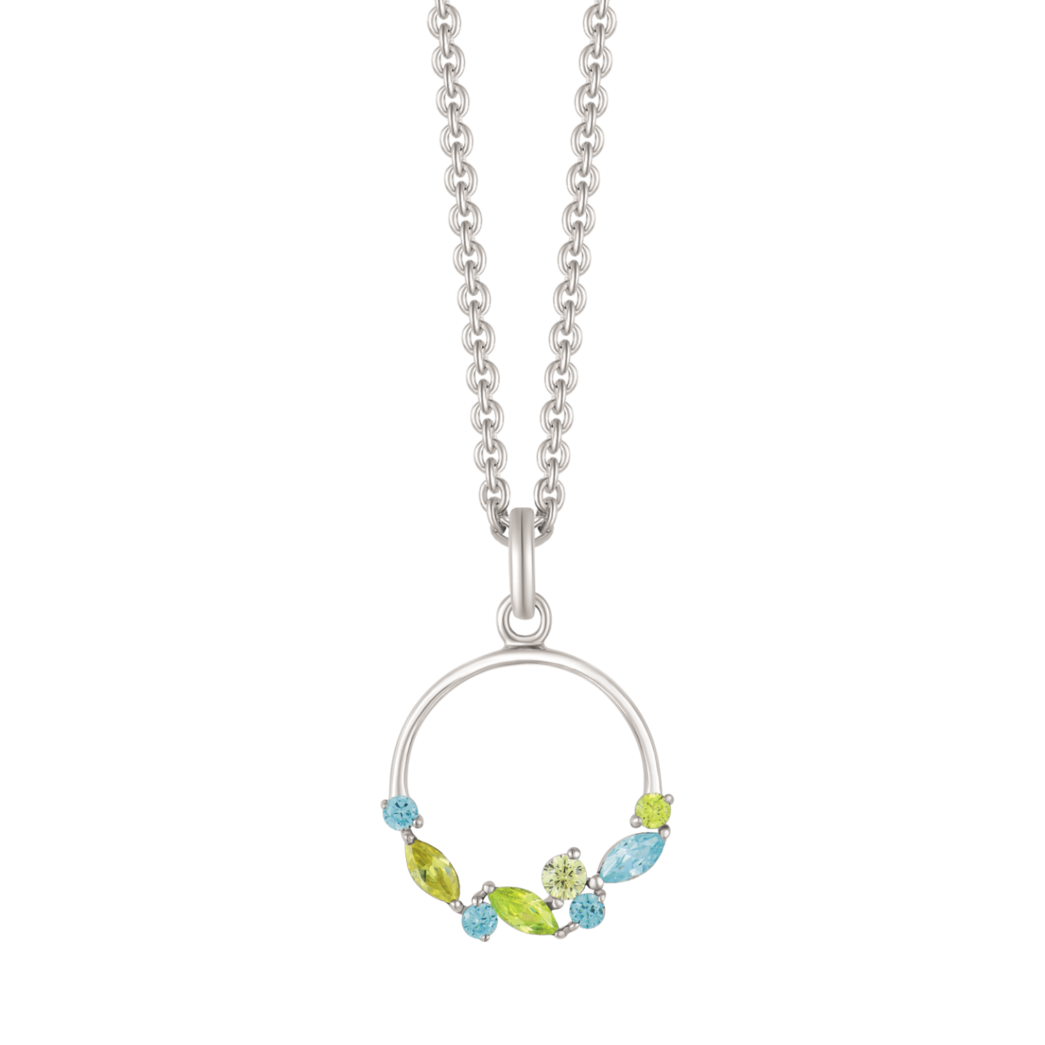 Støvring Design Sølv Halskæde med Synt. Peridoter, Topaser og Citriner 16237053