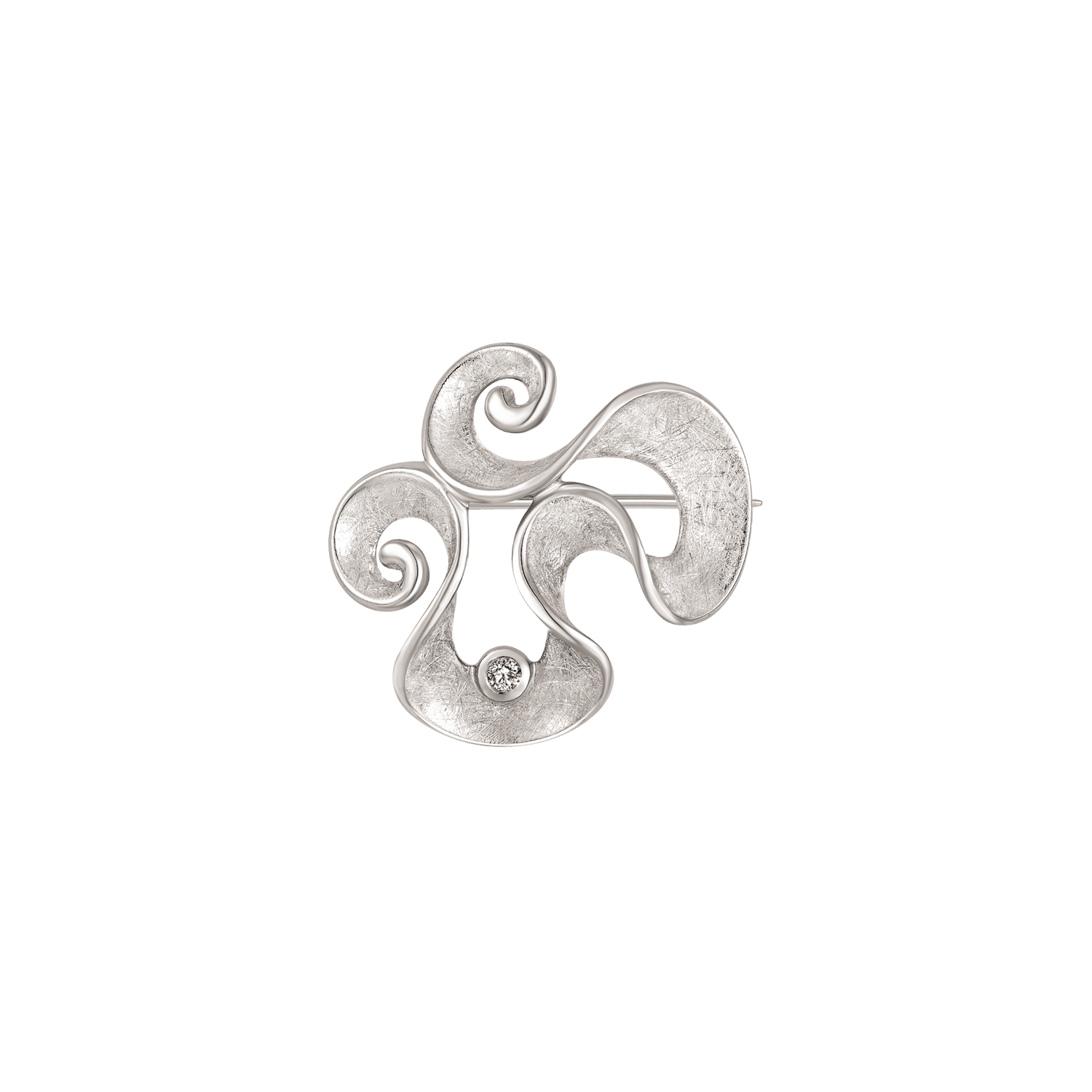 Støvring Design Sølv Broche med Mat Krøllet Design 17254031