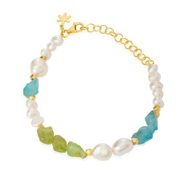 Susanne Friis Bjørner Armbånd med Ferskvandsperler, Peridot og Apatit 1875-2-20-575