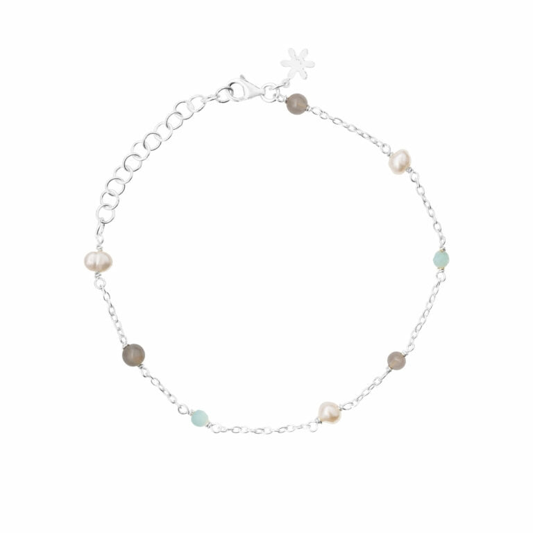 Susanne Friis Bjørner Armbånd med Amazonit, Grå månesten og Ferskvandsperler 1882-1-20-578