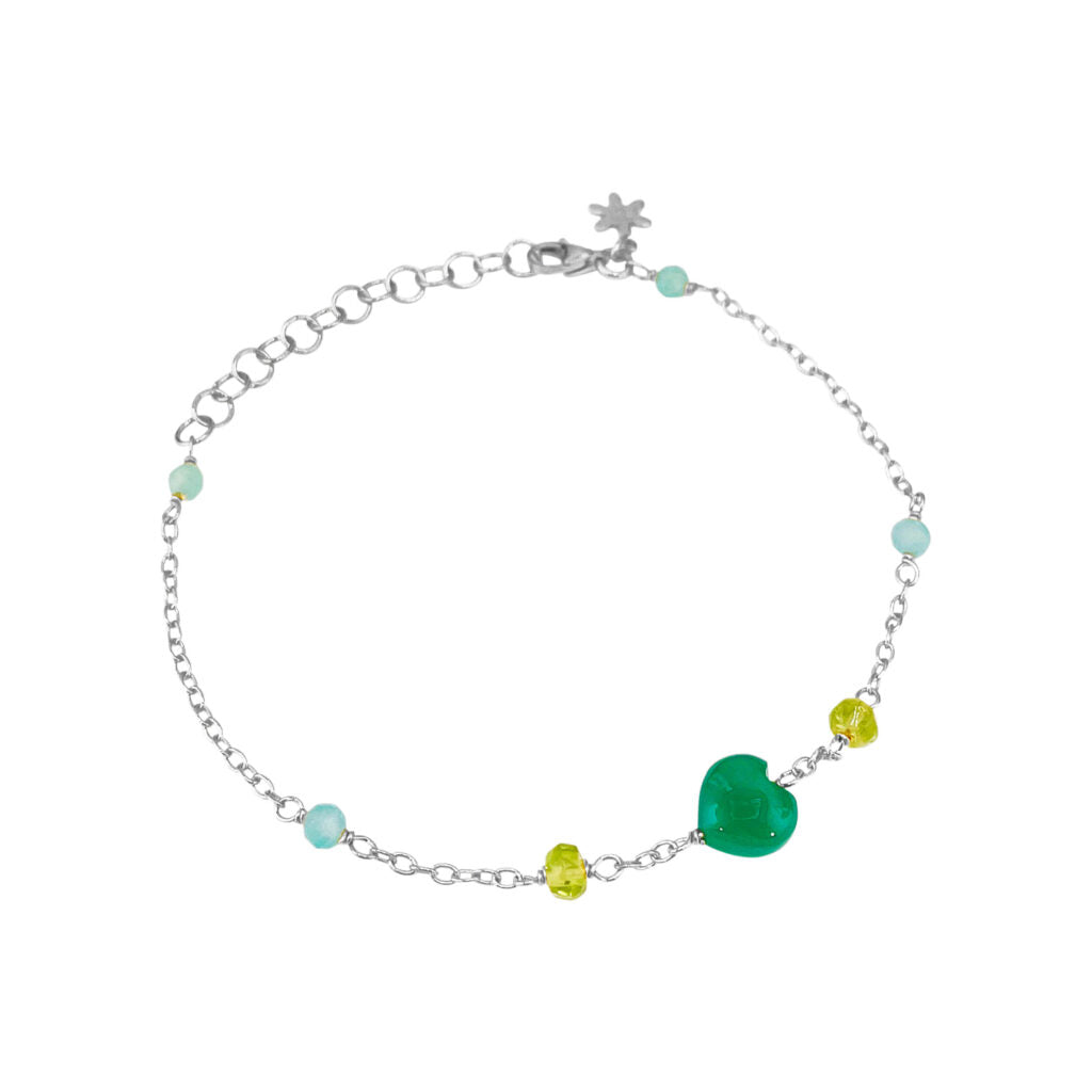 Susanne Friis Bjørner Armbånd med peridot, agat og amazonit