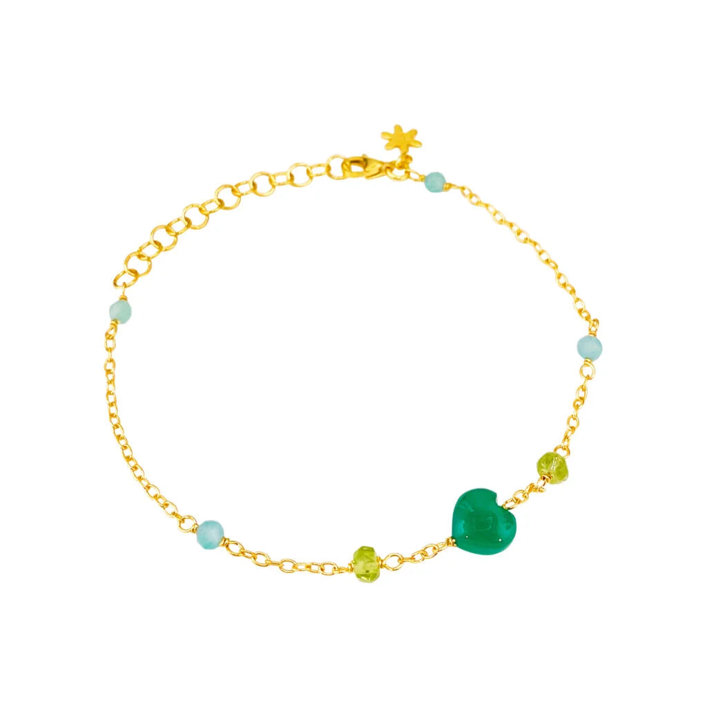Susanne Friis Bjørner Armbånd med peridot, agat og amazonit