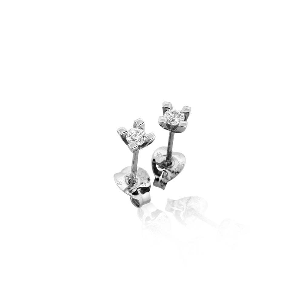 Jan Jørgensen Jewelz 14kt Hvidgulds Ørestikker med 0,10ct Diamanter