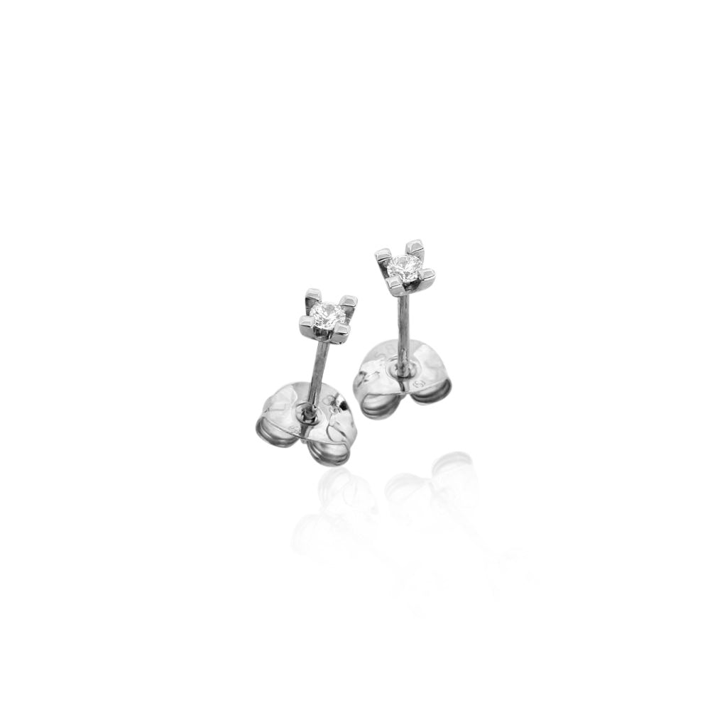 Jan Jørgensen Jewelz 14kt Hvidguld Ørestikker med 0,05ct Diamanter