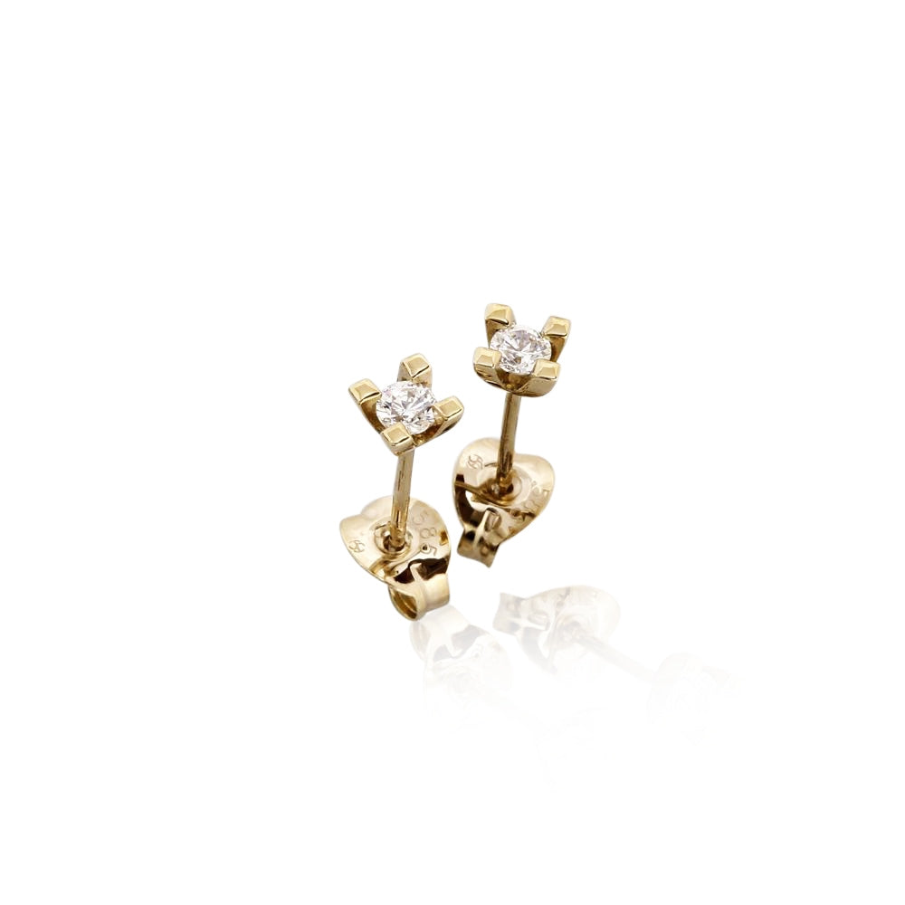 Jan Jørgensen Jewelz 14kt Guld Ørestikker med 0,10ct Diamanter